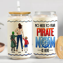 Load image into Gallery viewer, Custom Pirate Mom Glass Can - Personalized Gift for Moms Glass Can PopCulturePrints
