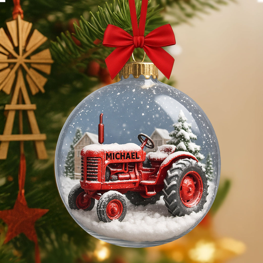 Personalized Tractor Ornament - The Perfect Gift for Farmers Ornament PopCulturePrints