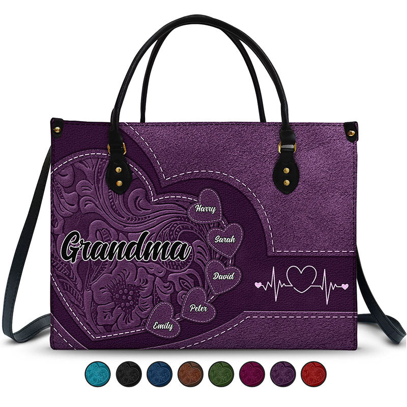 “Grandma's Heart: Cherished Memories” - Personalized Combo Leather Wallet and Bag - Perfect Gift for Grandma, Mom, and Loved Ones Combo Leather Wallet & Bag PopCulturePrints