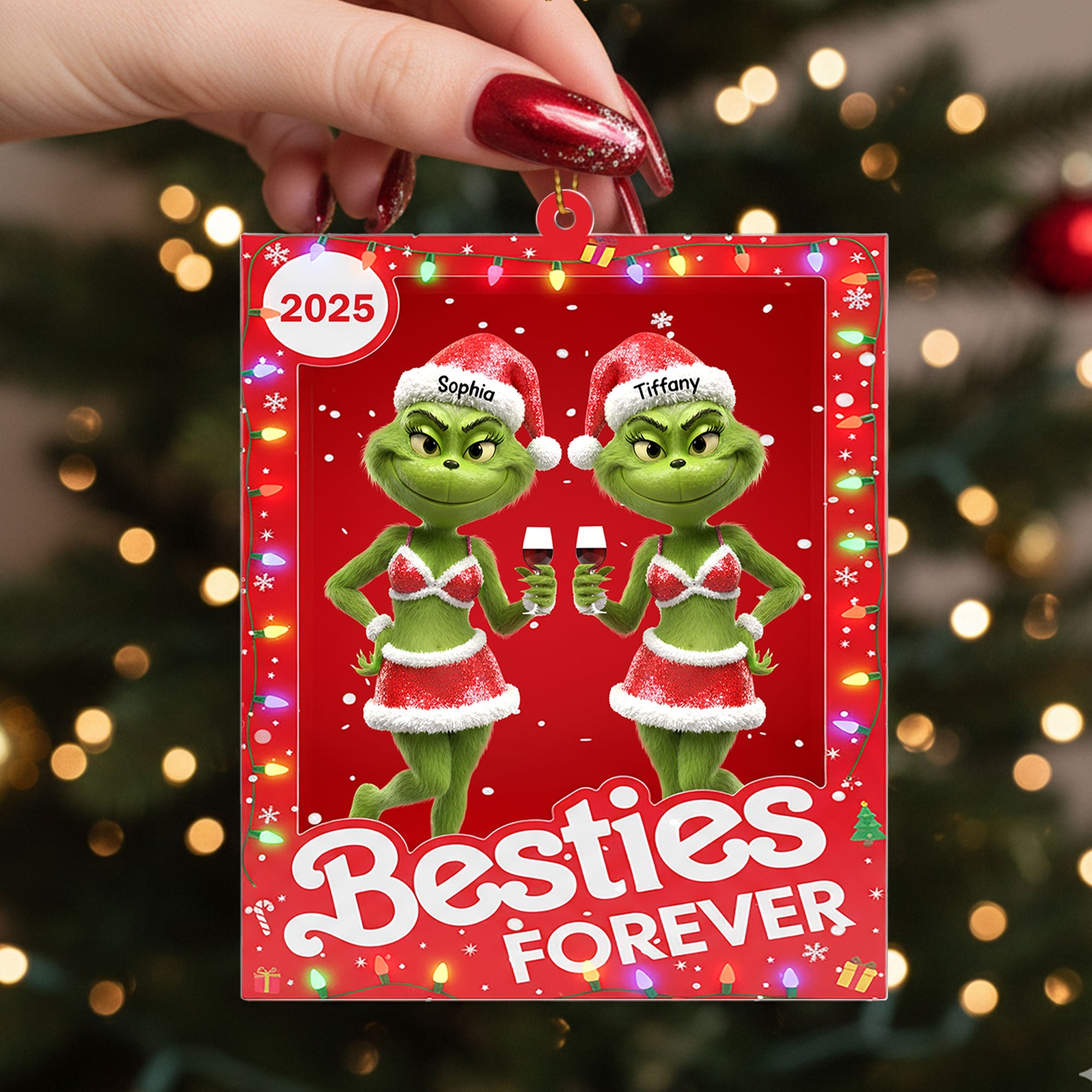 "Cheers to Friendship!" - Funny Drinking Friend Ornament - Personalized Gift for Best Friends Ornament PopCulturePrints