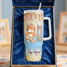 Load image into Gallery viewer, “Every Sip is a Hug” - Puppy Mum and Kids Tumbler - Personalized Gift for Mom and Grandma Tumbler Cup PopCulturePrints

