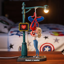 Load image into Gallery viewer, Love's Embrace - Kissing Hero Couple Light Box | Custom Acrylic Light Box for Lovers
