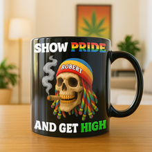Load image into Gallery viewer, Show Pride And Get High Mug - Personalized Gift for LGBT Smokers Coffee Mug PopCulturePrints
