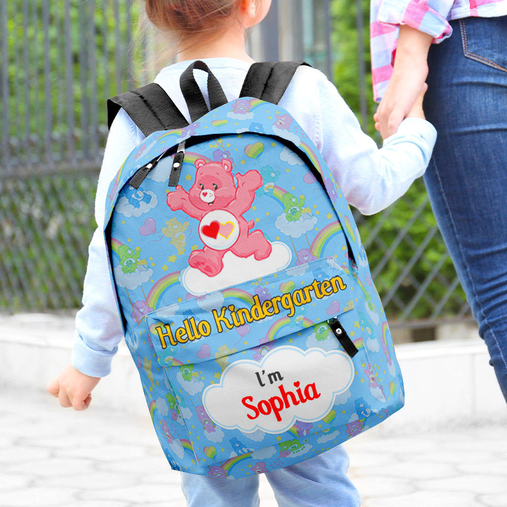 Personalized Kids Cartoon Animal Backpack - Hello Kindergarten - Custom Name