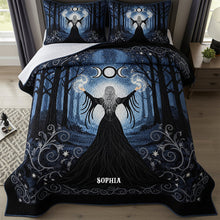 Load image into Gallery viewer, Embrace the Mystical: Custom Mystic Witchcraft Quilt Bed Set - Perfect Gift for Wicca Enthusiasts, Spiritual Seekers, and Unique Souls Blanket PopCulturePrints
