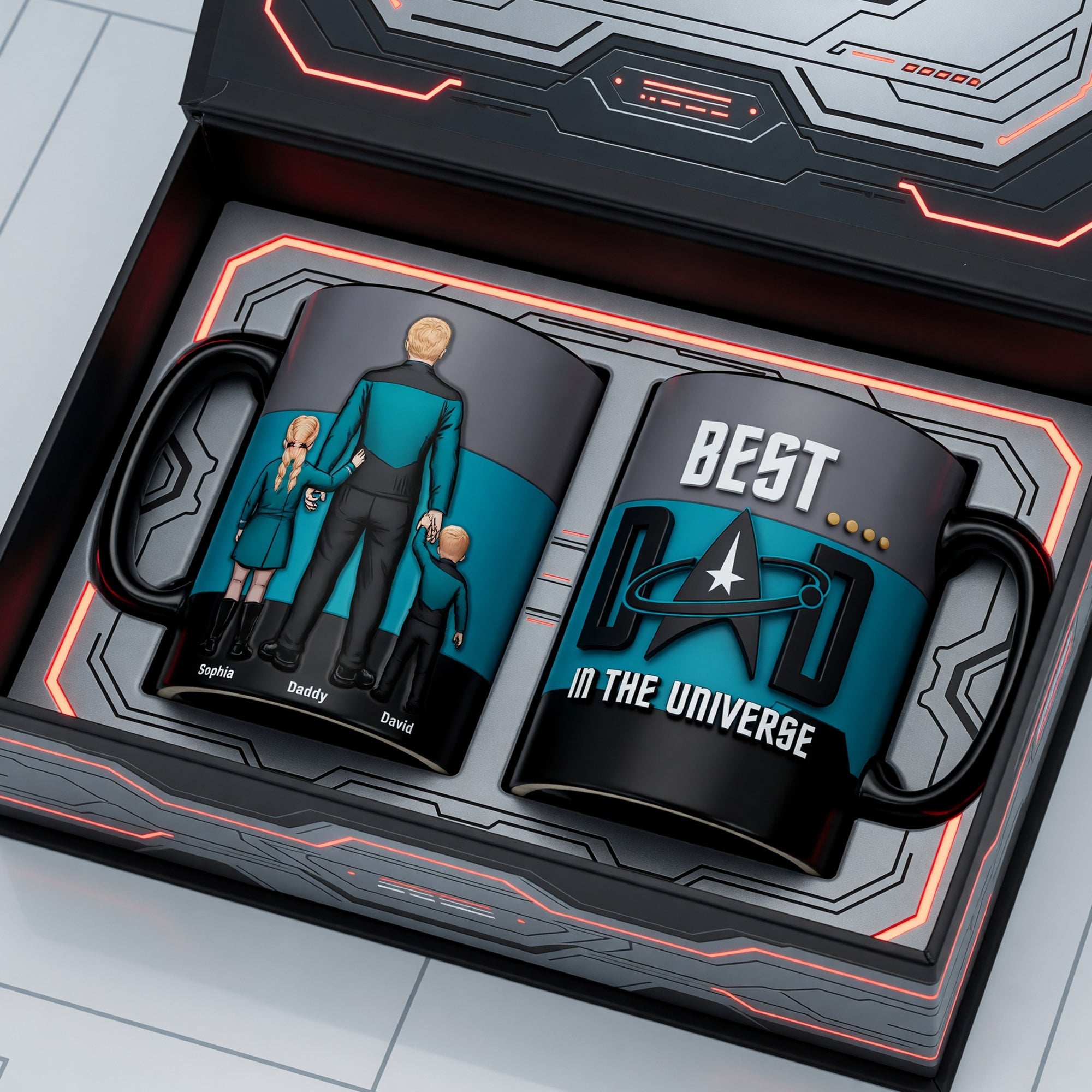 “Best Dad in the Universe” - Personalized Deep Space Coffee Mug - Gift for Dads and Grandpas Coffee Mug PopCulturePrints