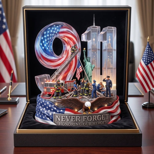 Never Forget: Honoring Our Heroes - Custom 9.11 Plaque Gift Shaped Plaques PopCulturePrints