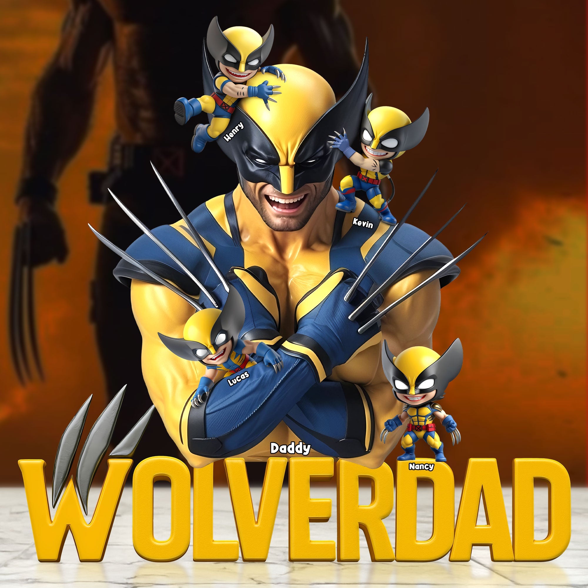 “A Dad's Love is Unbreakable” - Wild Claw Dad Acrylic Plaque - Personalized Gifts for Dads and Grandpas Shaped Plaques PopCulturePrints