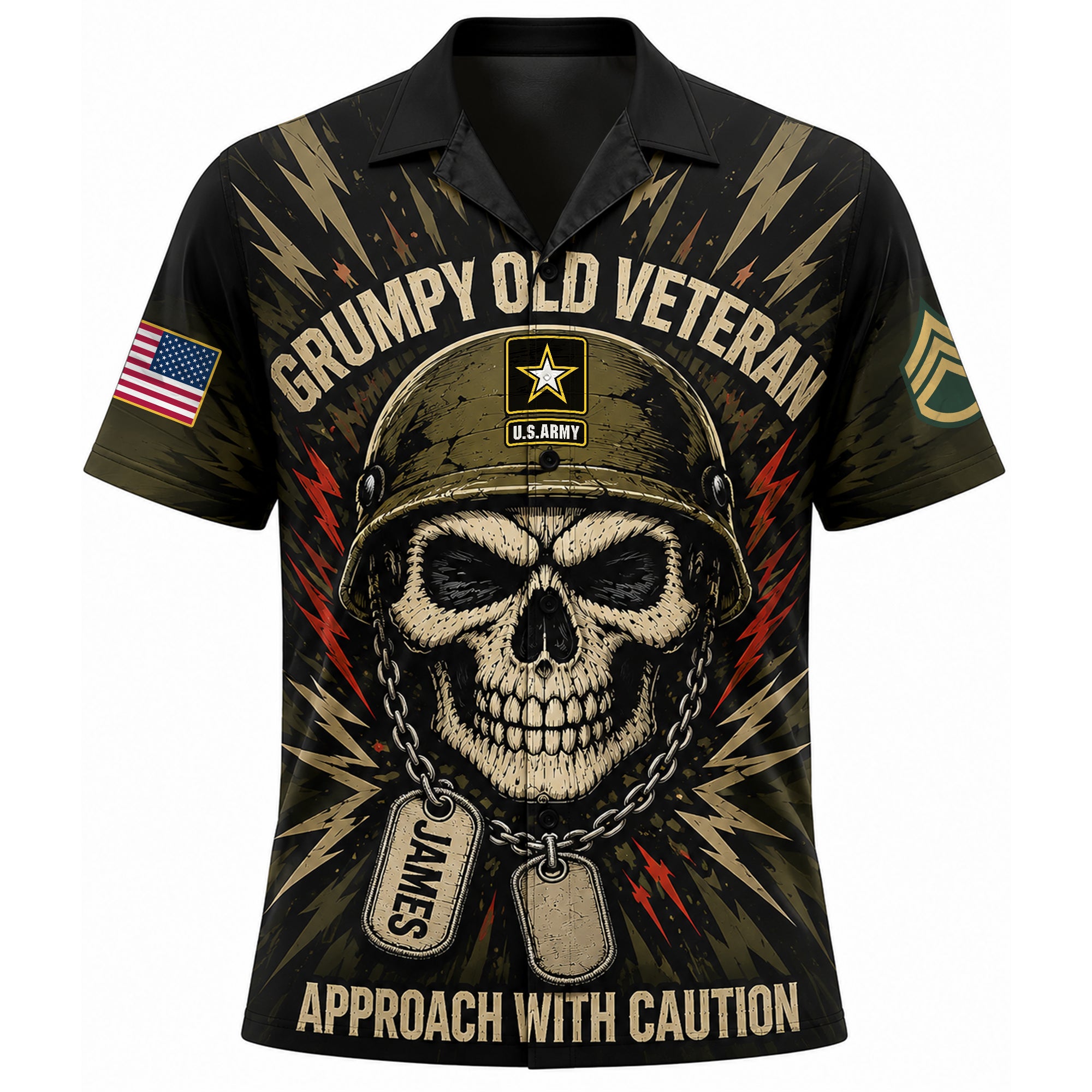 Grumpy Old Veteran Hawaiian Shirt - Personalized Gift for Veterans Hawaiian Shirts PopCulturePrints