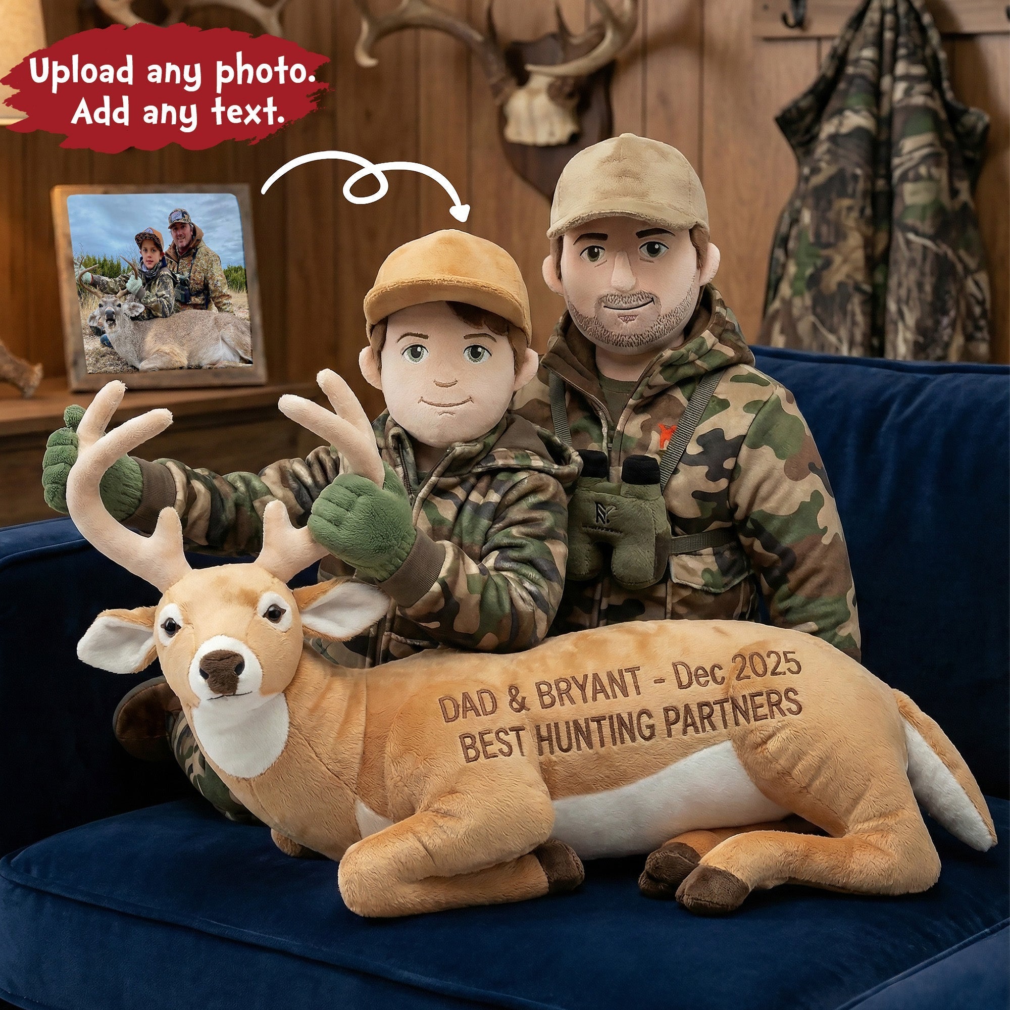 "Capture the Moment with Custom Photo Hunting Trophy Pillow" - Personalized Gift for Hunting Enthusiasts Pillow PopCulturePrints