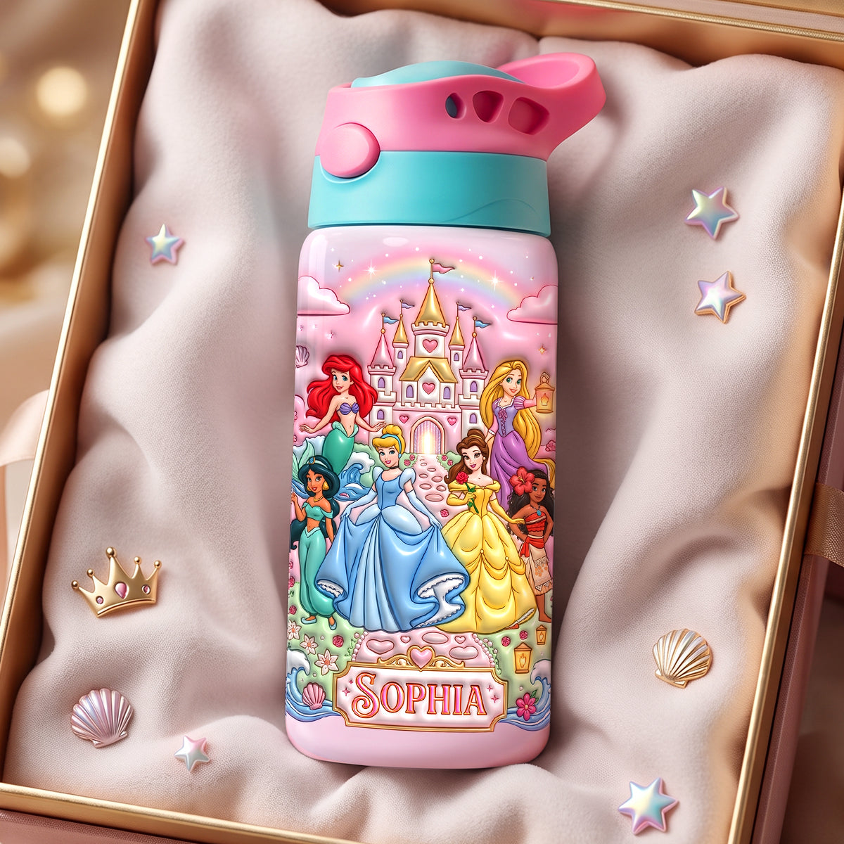 “Every Sip is a Fairytale!” - Fairytale Princess 12oz Colorful Kid Tumbler, Personalized Gift for Kids