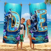 Load image into Gallery viewer, Make Waves with Personalized Mythic Ocean Beach Towel - Gift for Beach Lovers Beach Towel PopCulturePrints
