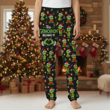 Load image into Gallery viewer, This Grinchmom Belongs To - Personalized Christmas Pajama Pants for Couples Pajama Pant PopCulturePrints
