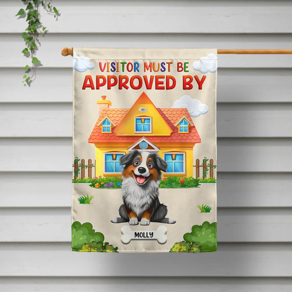 “Visitor Must Be Approved By Dogs” - Personalized Garden Flag - The Perfect Gift for Dog Lovers Flag PopCulturePrints