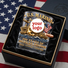 Load image into Gallery viewer, Honor &amp; Courage - Proud Veteran Bullet Glass - Personalized Gifts for Veterans Glass PopCulturePrints
