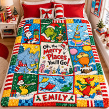 Load image into Gallery viewer, Oh, the Merry Places You'll Go! - Personalized Magical Movie Worlds Blanket for Movie Lovers Blanket PopCulturePrints
