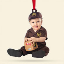 Load image into Gallery viewer, Personalized Baby Christmas Photo Ornaments - Chef &amp; Firefighter Theme
