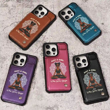 Load image into Gallery viewer, Just A Girl Who Loves Yoga - Personalized Leather Flip Wallet Phone Case Leather Flip Wallet Phone Case PopCulturePrints

