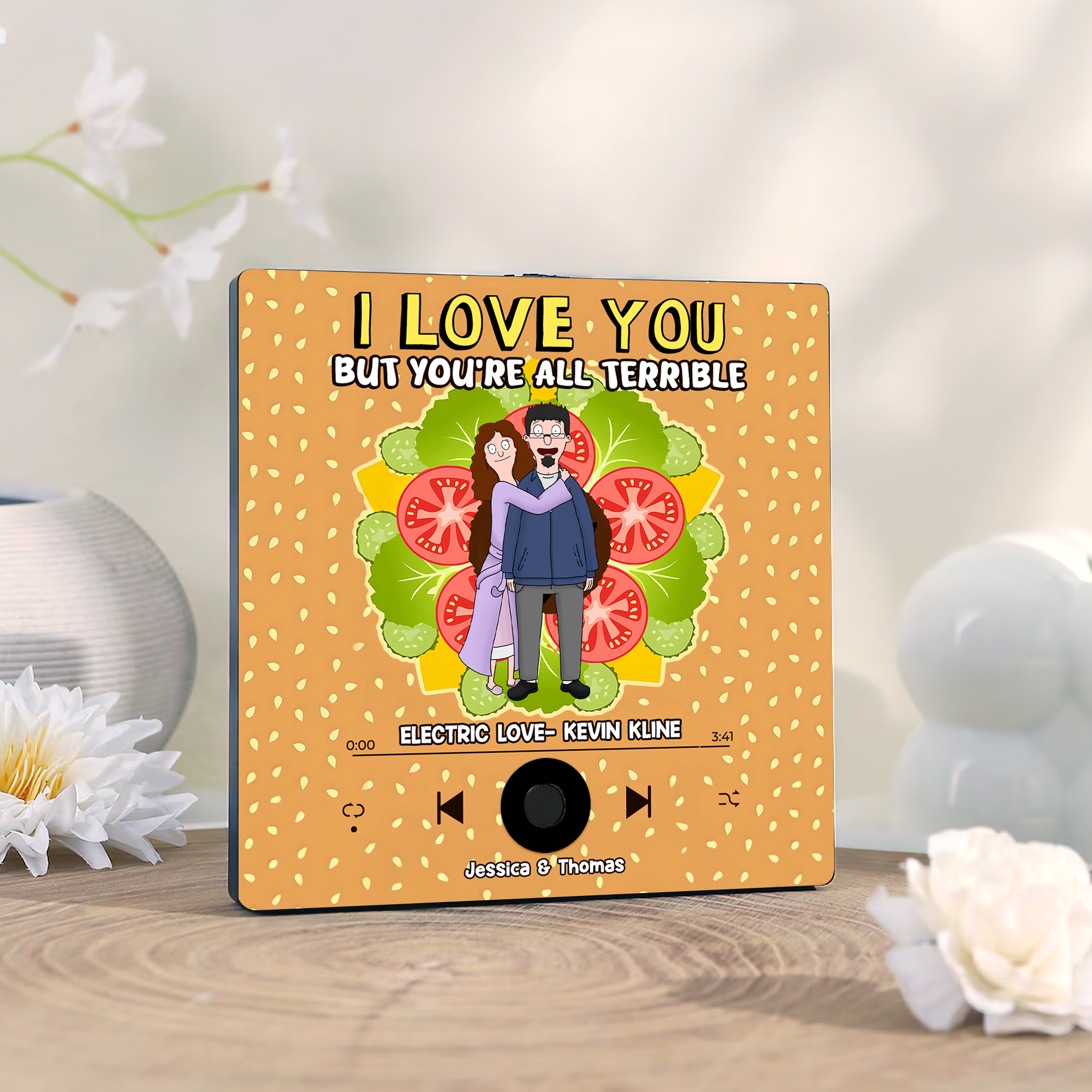 Personalized Cartoon Lover Fridge Magnet - Electric Love Theme Fridge Magnet PopCulturePrints