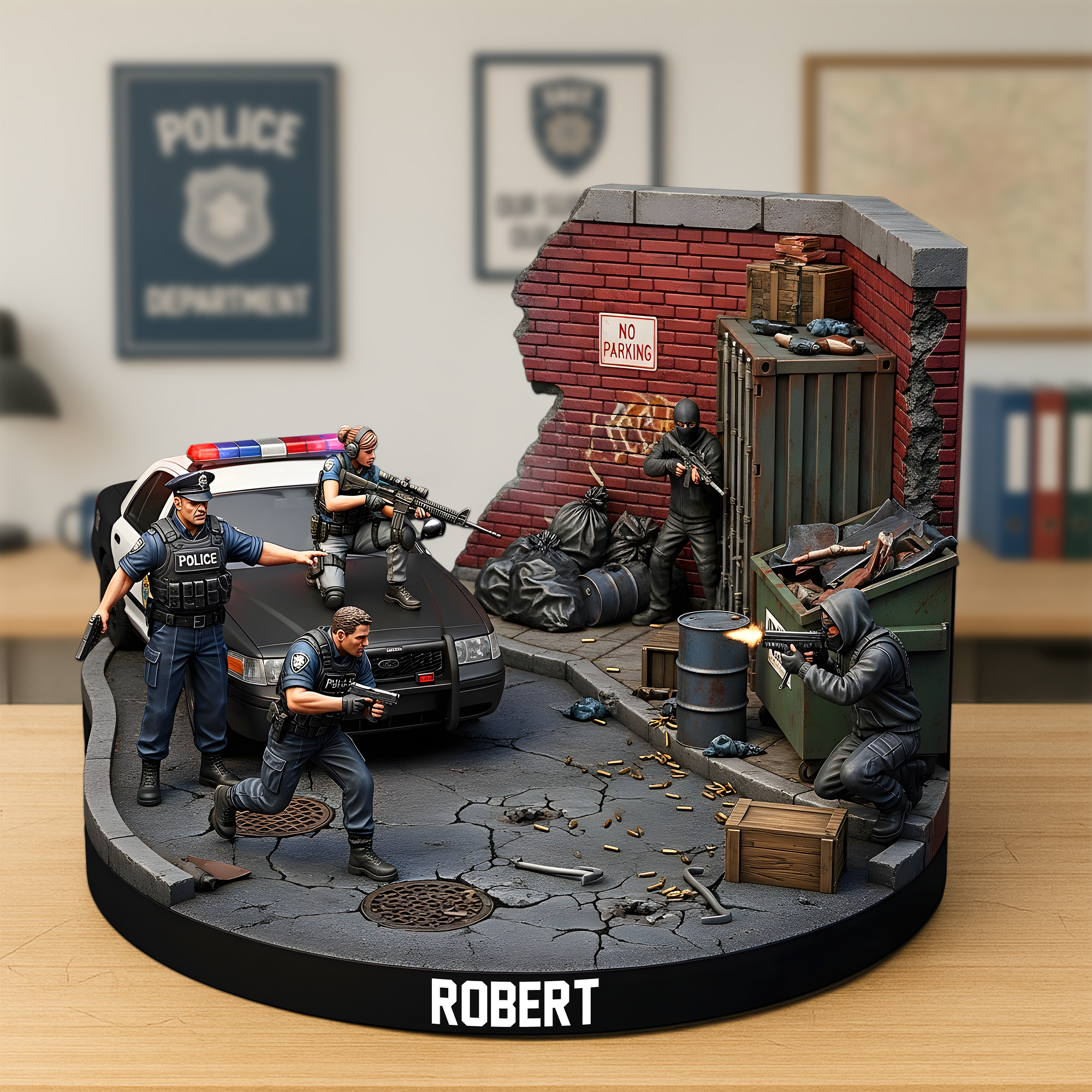 Defender of Justice - Personalized Police Acrylic Plaque for Officers Shaped Plaques PopCulturePrints