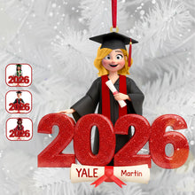 Load image into Gallery viewer, &quot;Celebrate Achievement with Personalized Flair - Graduate Ornament, Custom Gift for Graduates and Loved Ones&quot; Ornament PopCulturePrints
