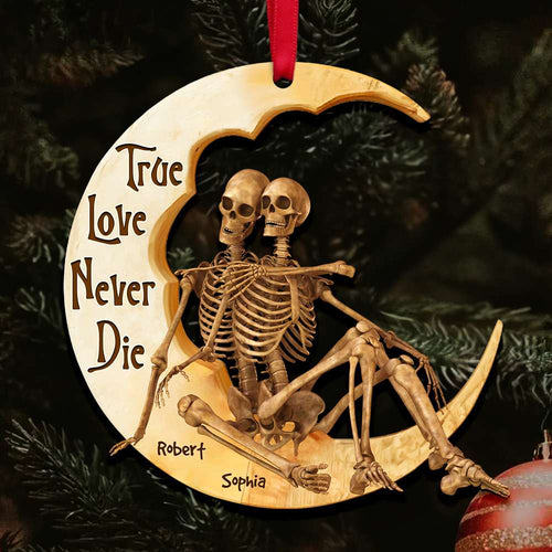 Personalized Skull Couple Ornament - Eternal Love Gift for Valentine's Day Gifts Ornament PopCulturePrints