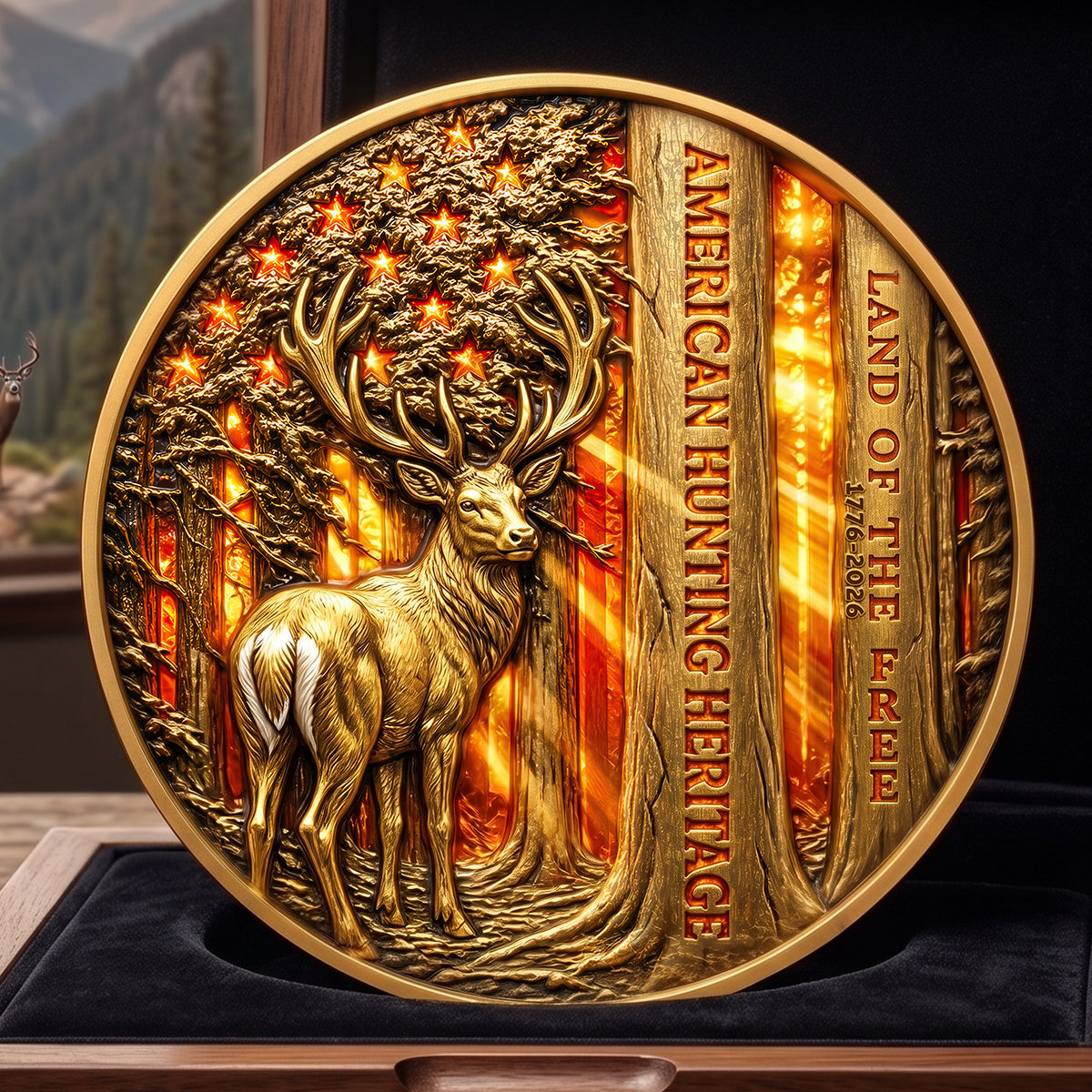 “Celebrate the Spirit of the Hunt” - Free Deer In American Forest Coin - Personalized Gift for Deer Hunters