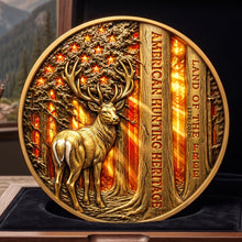 Load image into Gallery viewer, “Celebrate the Spirit of the Hunt” - Free Deer In American Forest Coin - Personalized Gift for Deer Hunters
