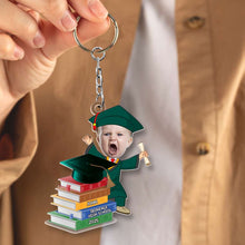 Load image into Gallery viewer, Personalized Graduation Acrylic Keychain for Kids with Custom Photo Keychains PopCulturePrints
