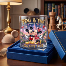 Load image into Gallery viewer, “You &amp; Me” - Personalized Kissing Childhood Couple Glass for Couples Glass PopCulturePrints
