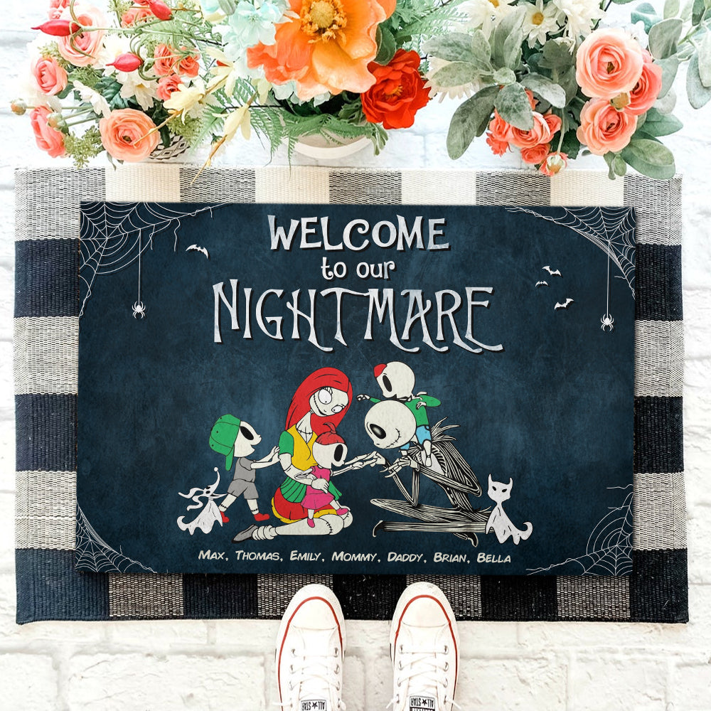 Welcome to Our Nightmare Personalized Family Doormat Doormat PopCulturePrints