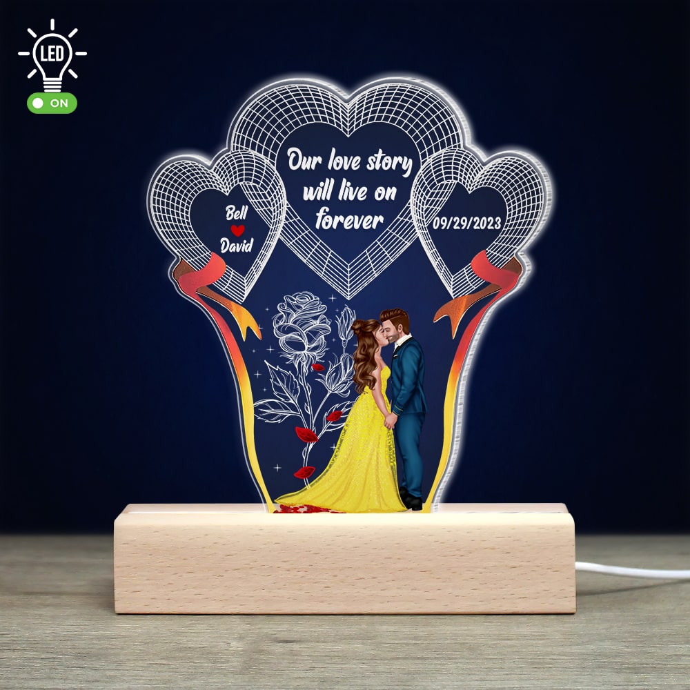 Personalized Romantic 3D LED Light - Couple's Gift for Valentine's Day Gifts Led Night Light PopCulturePrints