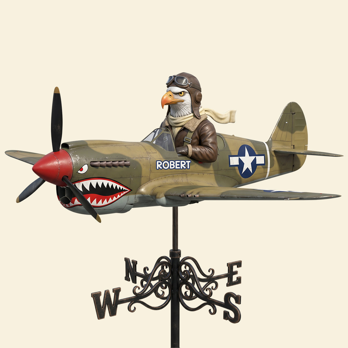"Fly High with Style!" - Vintage Fighter Pilot Metal Weather Vane - Personalized Aviator Gift for Enthusiasts and Collectors Metal Signs PopCulturePrints