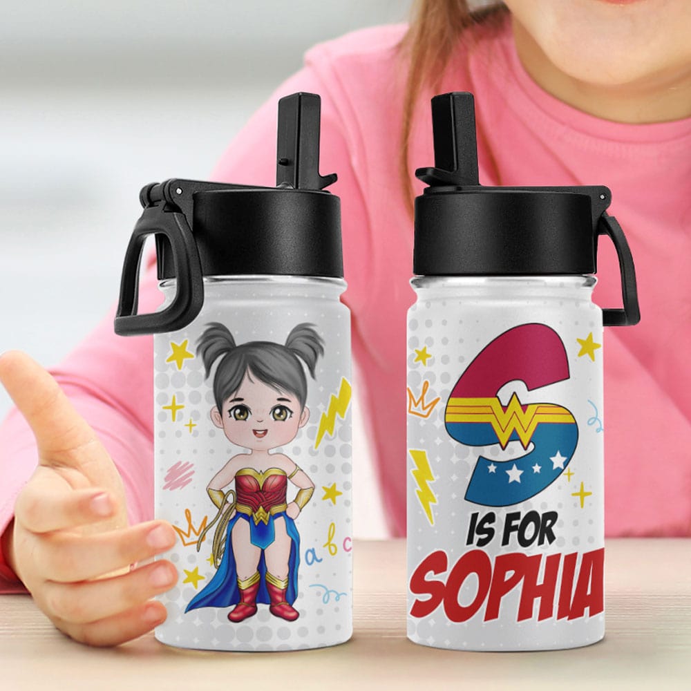 Personalized Superhero Kid's Tumbler - Custom Name Design Tumbler Cup PopCulturePrints