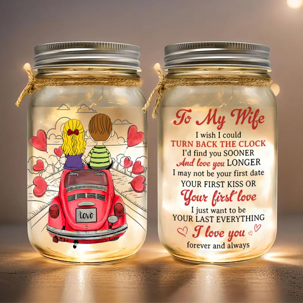 Personalized Mason Jar Light for Wife - Eternal Love Drink Jar PopCulturePrints