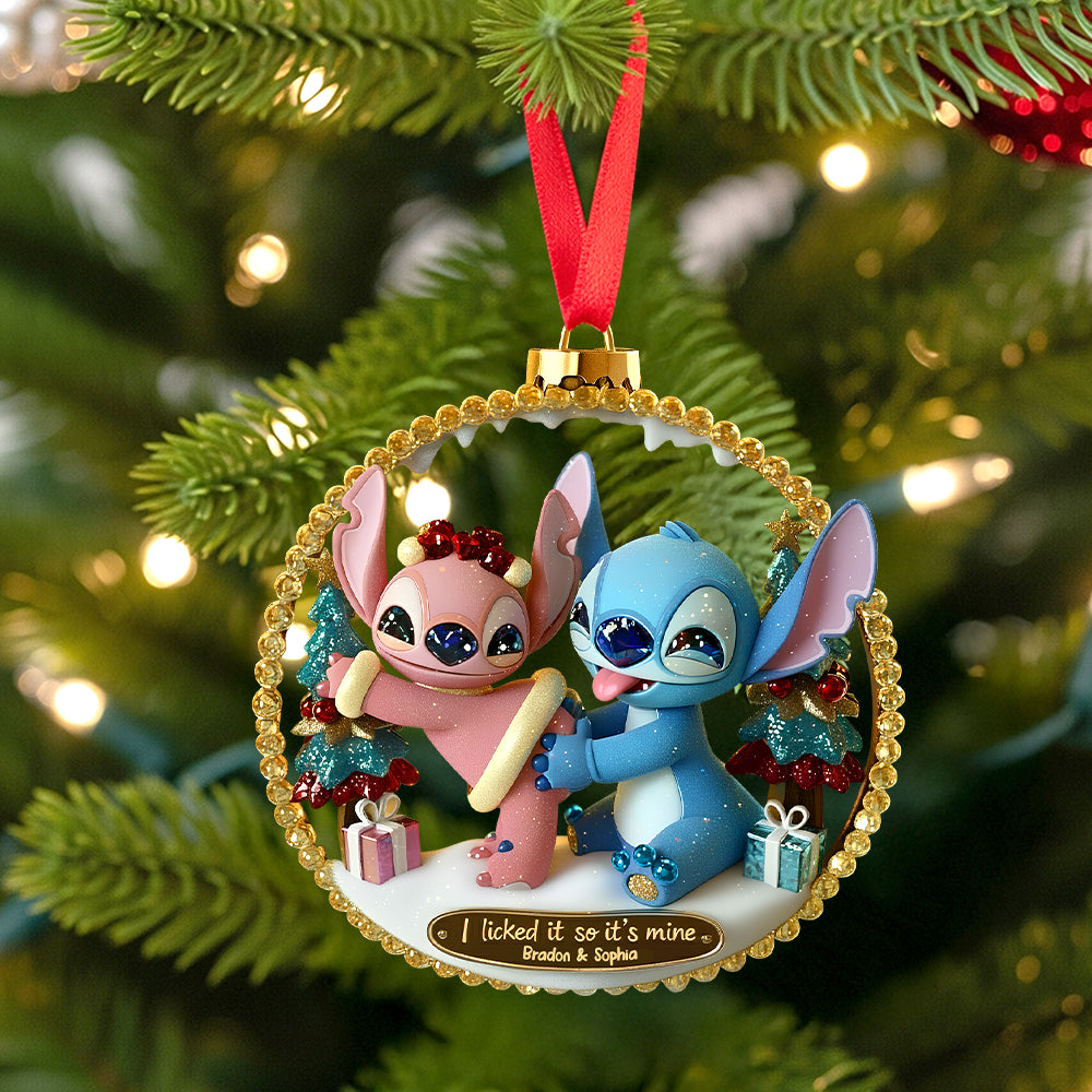 I Licked It So It's Mine - Spicy Alien Couple Ornament - Personalized Christmas Gifts For Couples Ornament PopCulturePrints