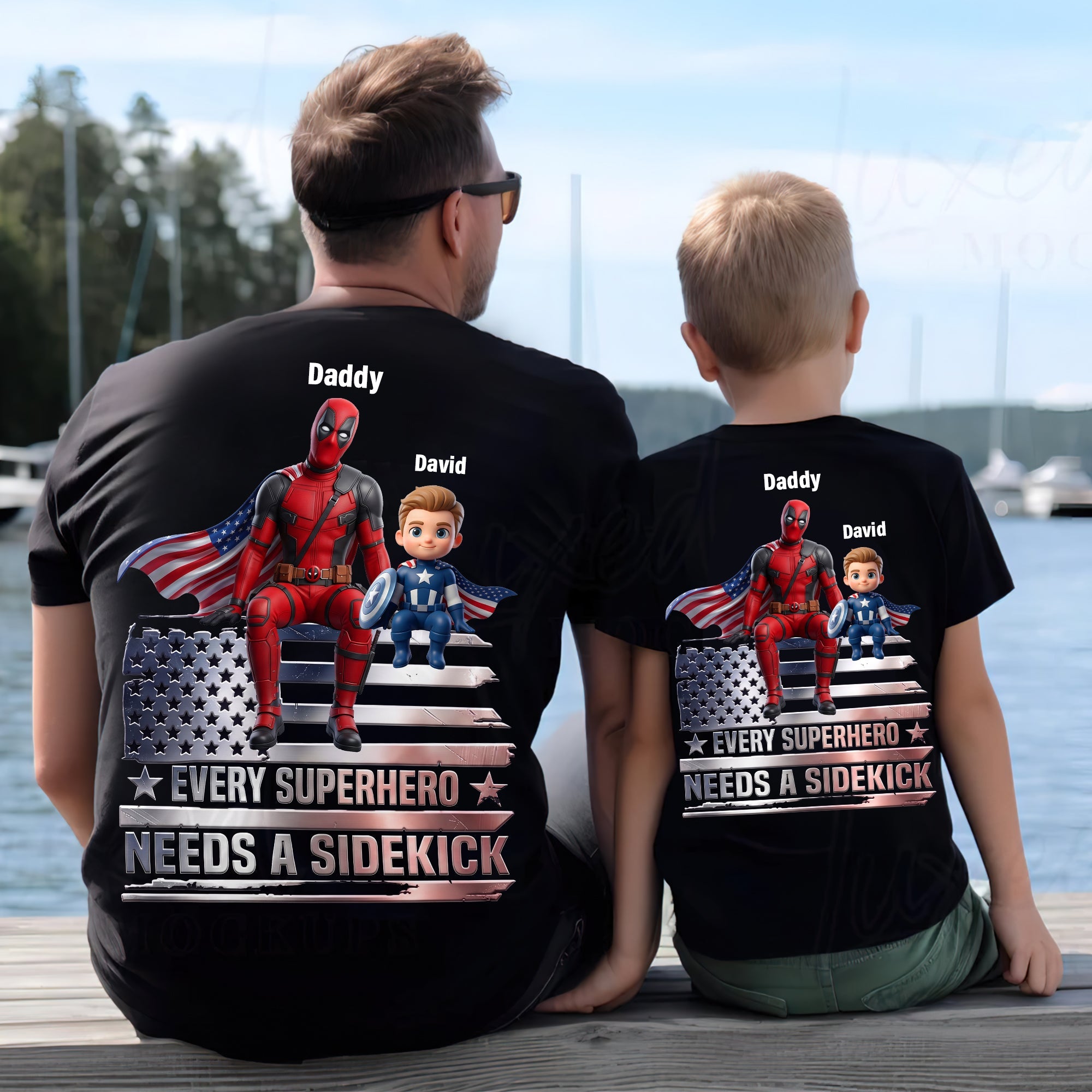 Every Superhero Needs A Sidekick - Proud Dad Legacy Shirt, Personalized Gift for Dads and Grandpas Shirts PopCulturePrints