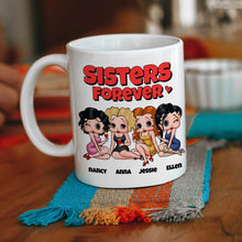 Load image into Gallery viewer, Sisters Forever Personalized Besties Coffee Mug Coffee Mug PopCulturePrints
