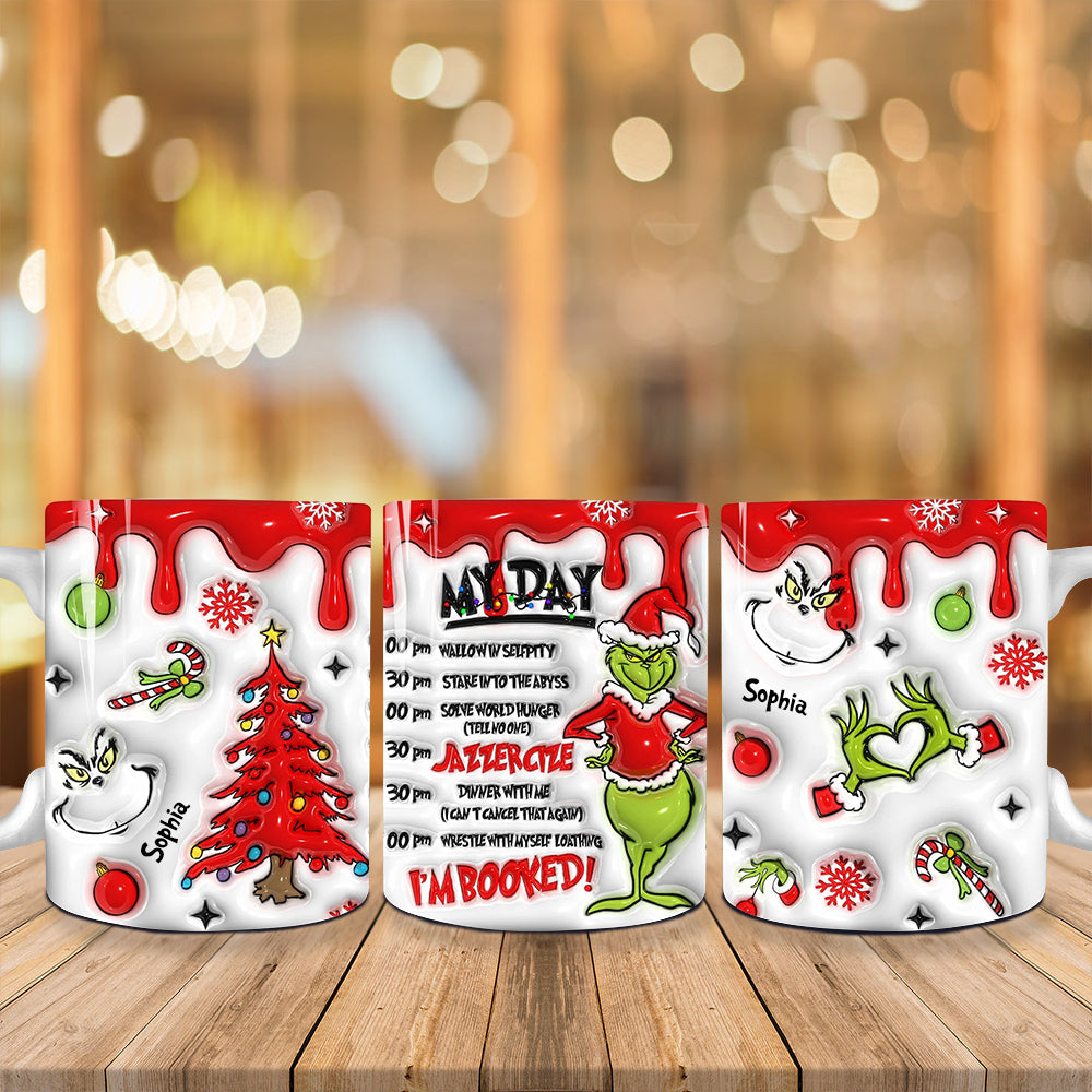 Personalized Green Christmas Grinch Funny Coffee Mug