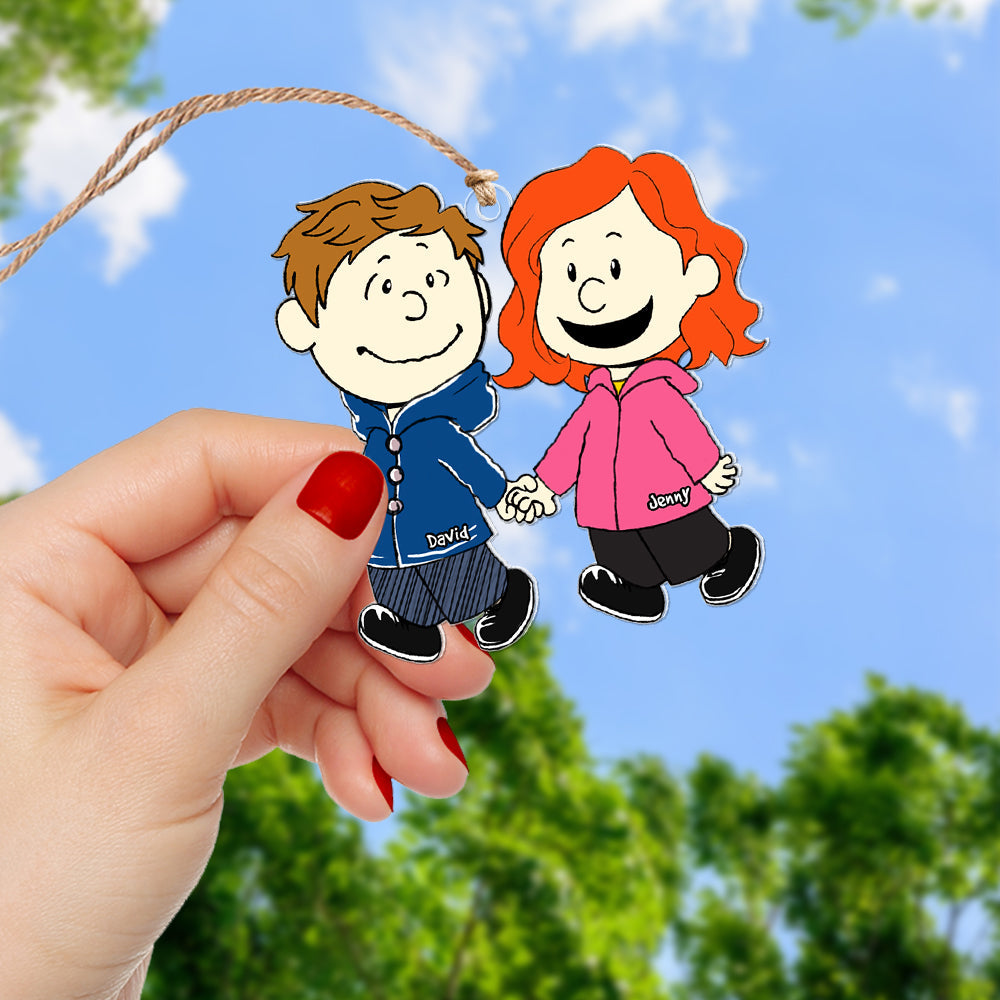 Custom Couple Christmas Ornament - Walking Hand In Hand