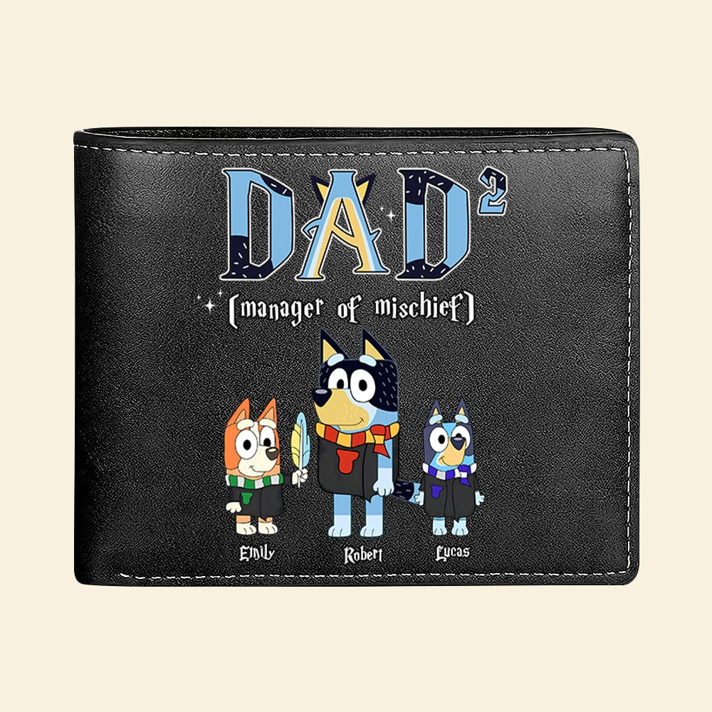 Personalized Dad Wallet - Manager of Mischief