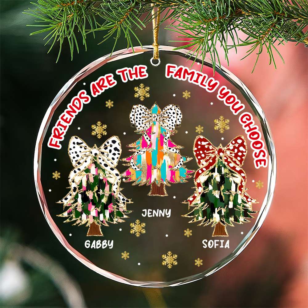 Personalized Christmas Tree Crystal Ornament for Friends Ornament PopCulturePrints