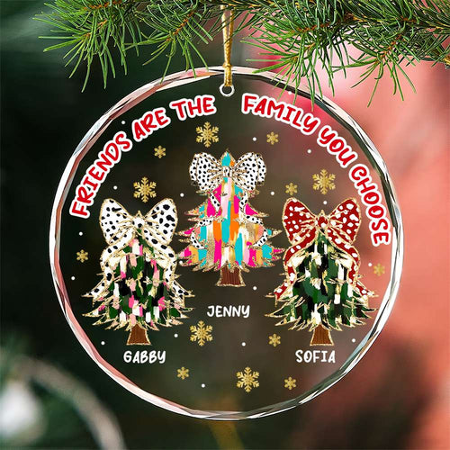 Personalized Christmas Tree Crystal Ornament for Friends Ornament PopCulturePrints