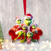 Load image into Gallery viewer, Personalized Green Monster Family Christmas Ornament Ornament PopCulturePrints
