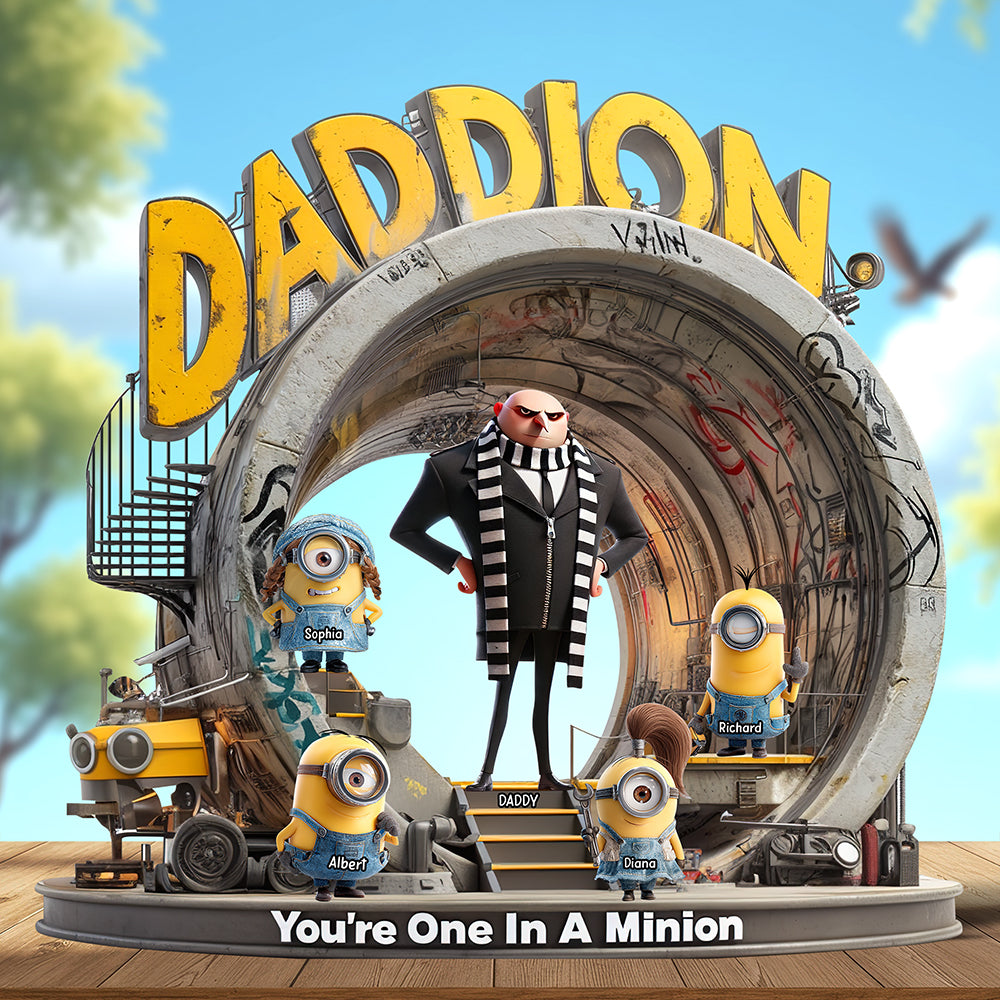 You're One In A Minion - Personalized Acrylic Plaque for Dad Shaped Plaques PopCulturePrints