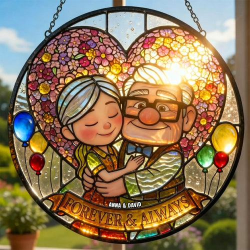 Forever & Always - Together Forever Stained Glass - Personalized Gifts for Couples Ornament PopCulturePrints