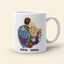 Load image into Gallery viewer, Personalized Gamer Couple Mug - &#39;I Promise to Love You&#39; - Zelda Lovers Coffee Mug PopCulturePrints
