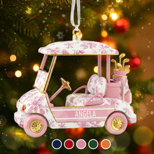 Load image into Gallery viewer, “Drive into the Holidays!” - Personalized Golf Christmas Ornament - Perfect Gift for Golf Lovers and Enthusiasts Ornament PopCulturePrints
