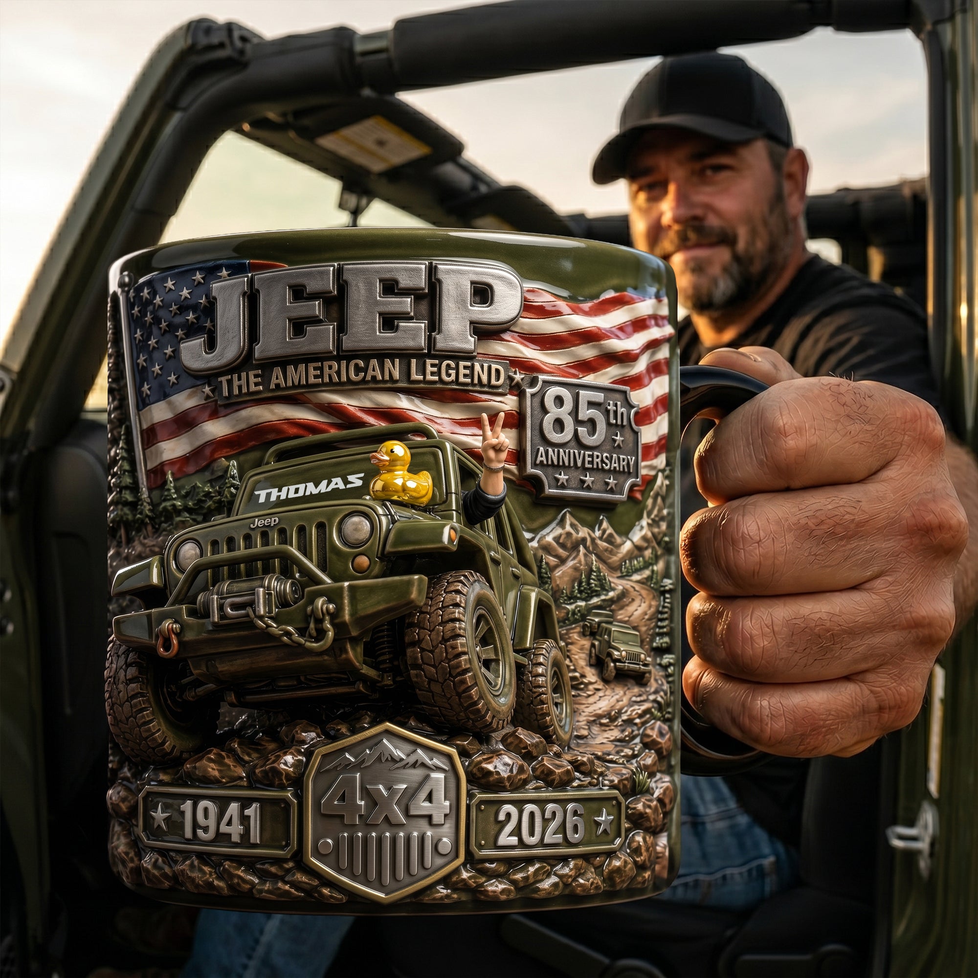 Adventure Awaits! Proud Off-road Journey Magic Mug - Personalized Gift for Jeep Enthusiasts Coffee Mug PopCulturePrints