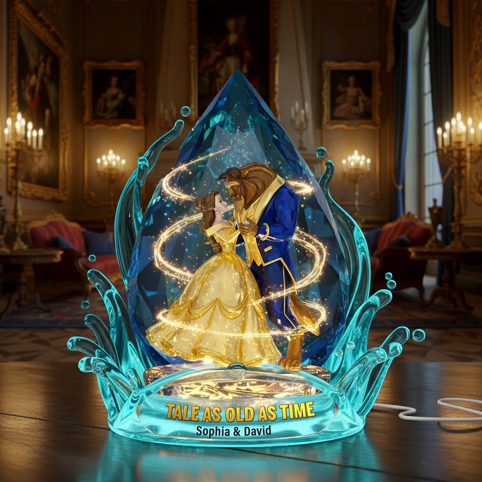 Tale As Old As Time - Personalized Romantic Couple Acrylic Light Box Light Box PopCulturePrints